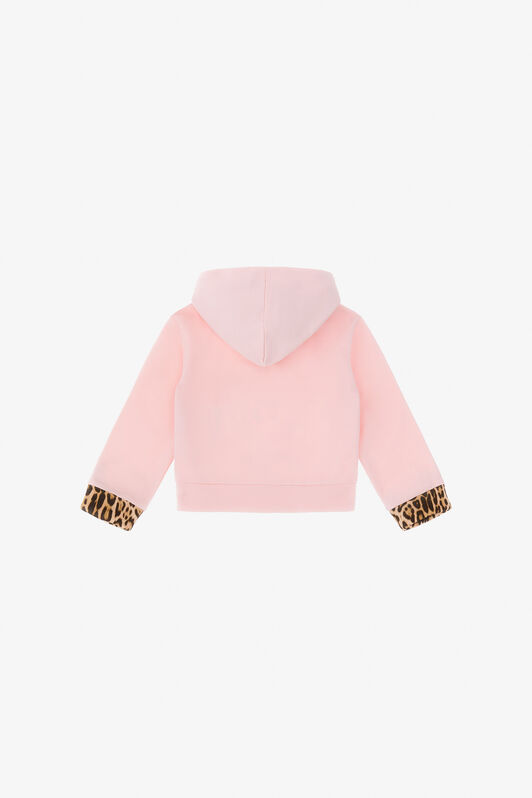 JU Felpa Con Stampa Fiori, Frutti E Jaguar Skin Rosa TJT682-CF050