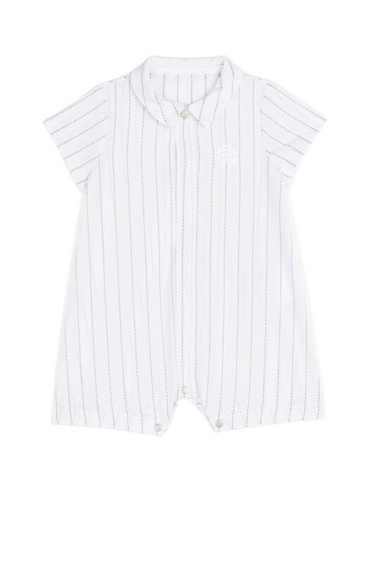 JU Logo RC cotton babygrow BIANCO/GRIGIO GJT817-CH048