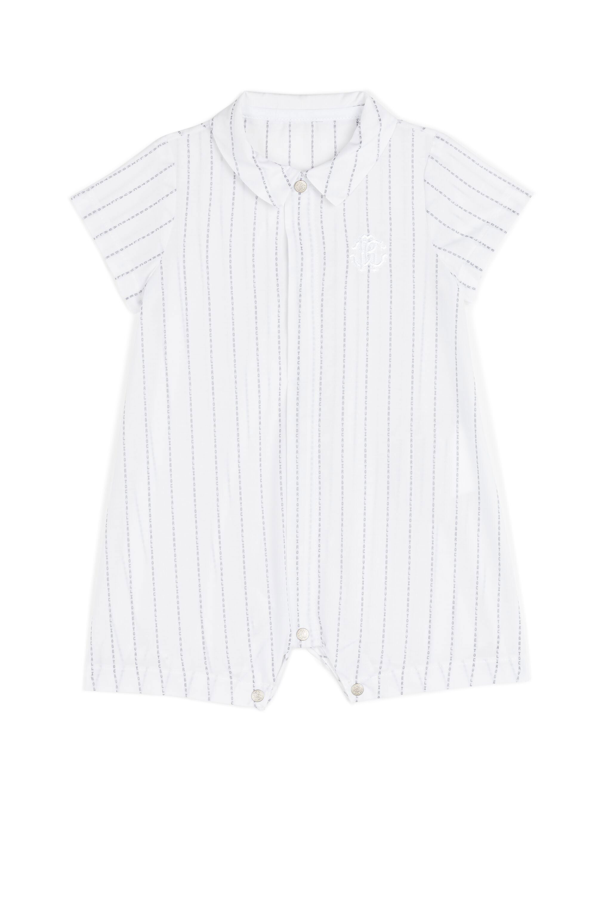 JU Logo RC cotton babygrow BIANCO/GRIGIO GJT817-CH048