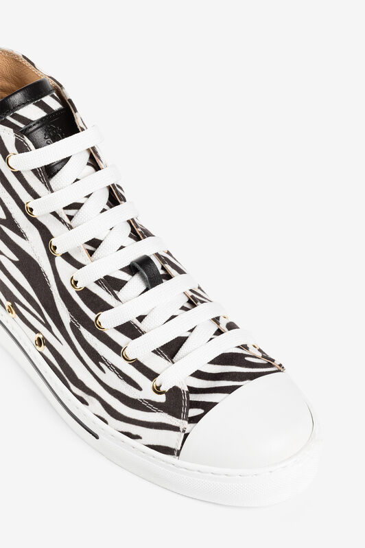 RC Zebra-Print Hi-Top Sneakers Black/White JSS00K-PFO02