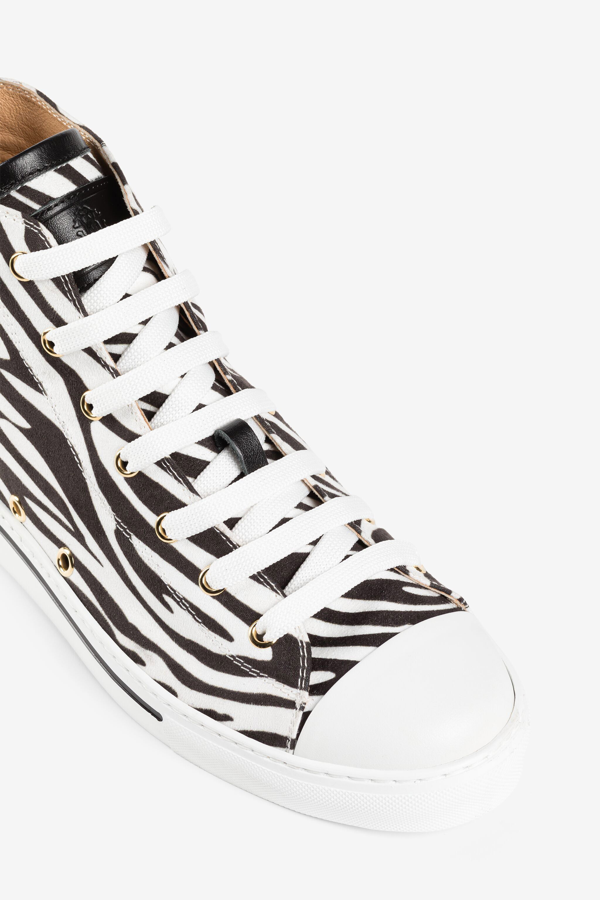RC Zebra-Print Hi-Top Sneakers Black/White JSS00K-PFO02