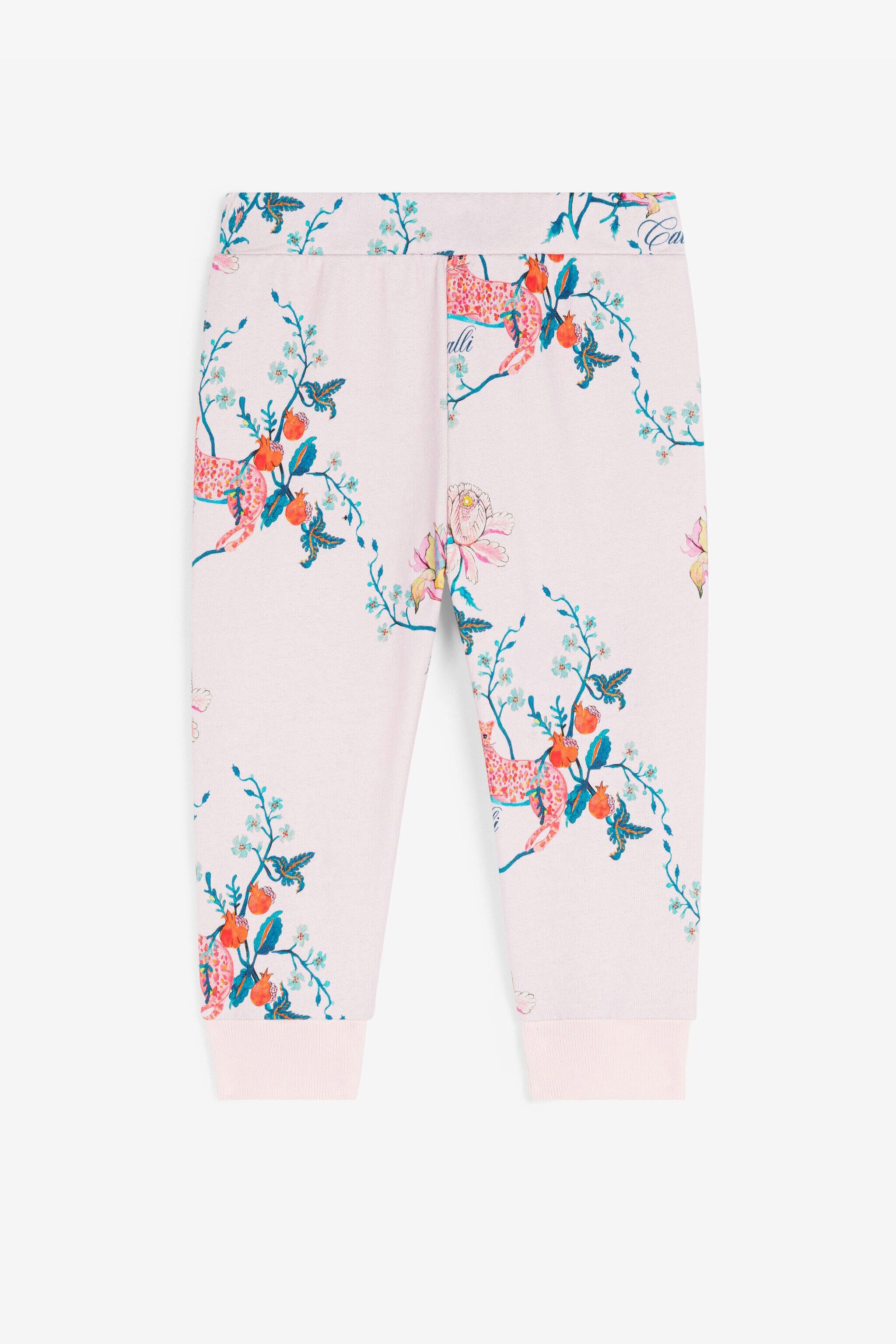 JU Logo And Floral-Print Cotton Track Pants Pink RJT205-CF050