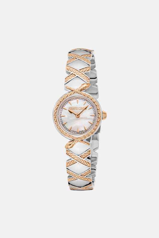 RC Roberto Cavalli by Franck Muller Snake Core watch SILVER & ROSE GOLD UALT14-IT560