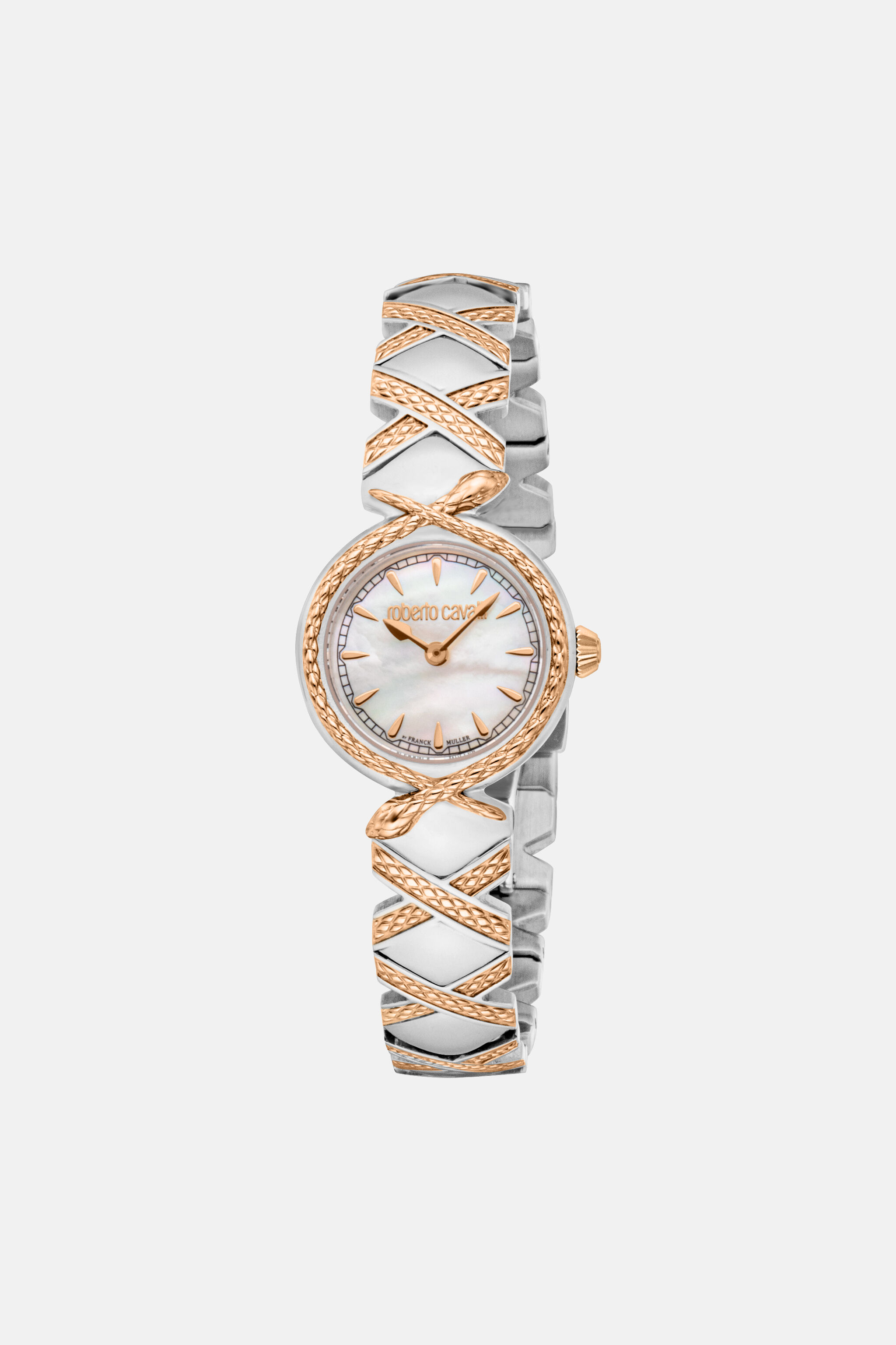 RC Roberto Cavalli by Franck Muller Snake Core watch SILVER & ROSE GOLD UALT14-IT560