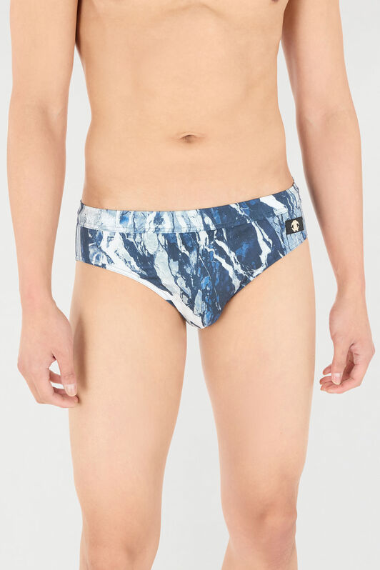RC Slip De Bain À Imprimé Marble Bleu foncé URH01A-LNN22