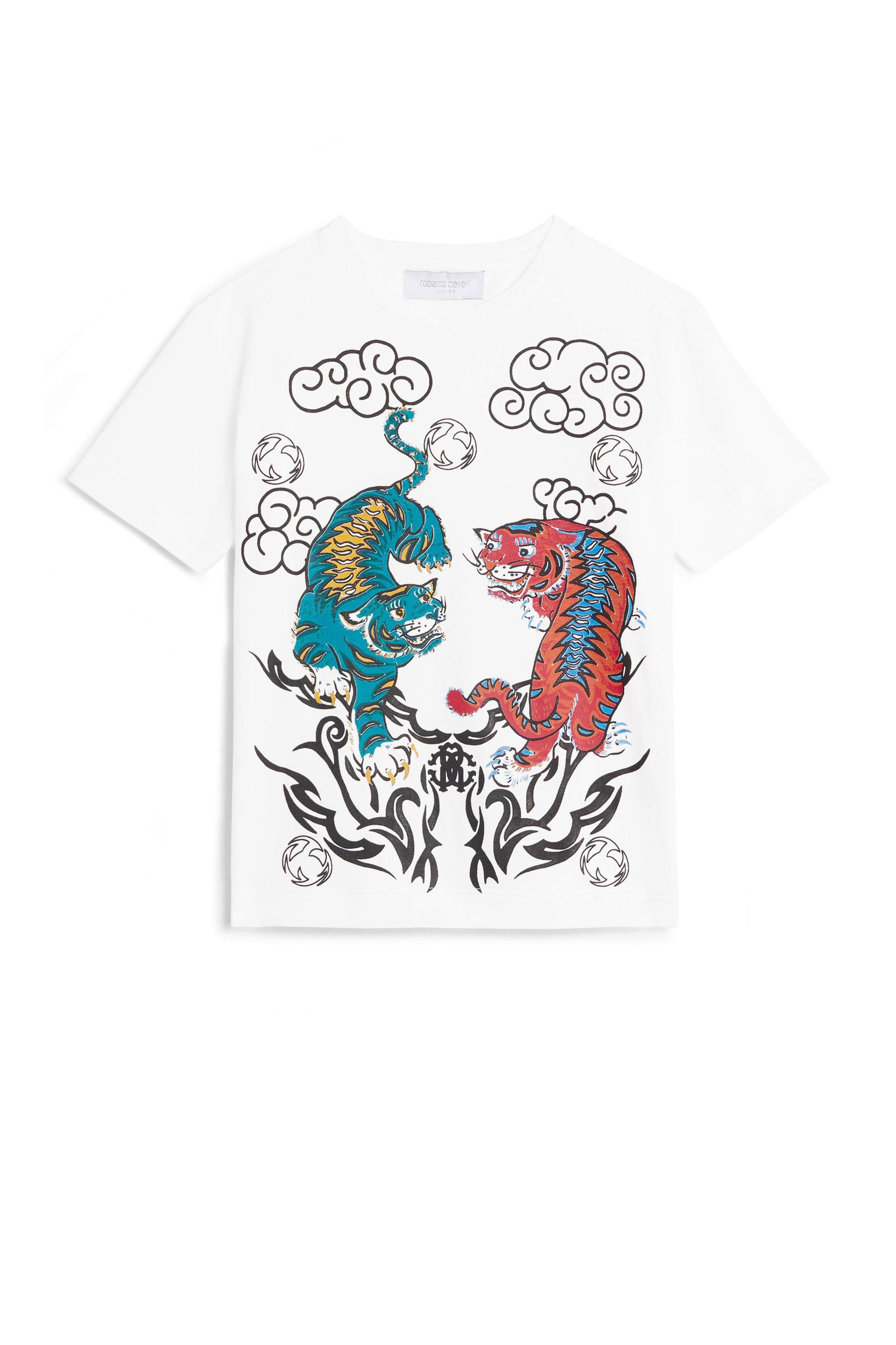 JU Tribal tiger print T-shirt MILKY WHITE JJT60D-JV025