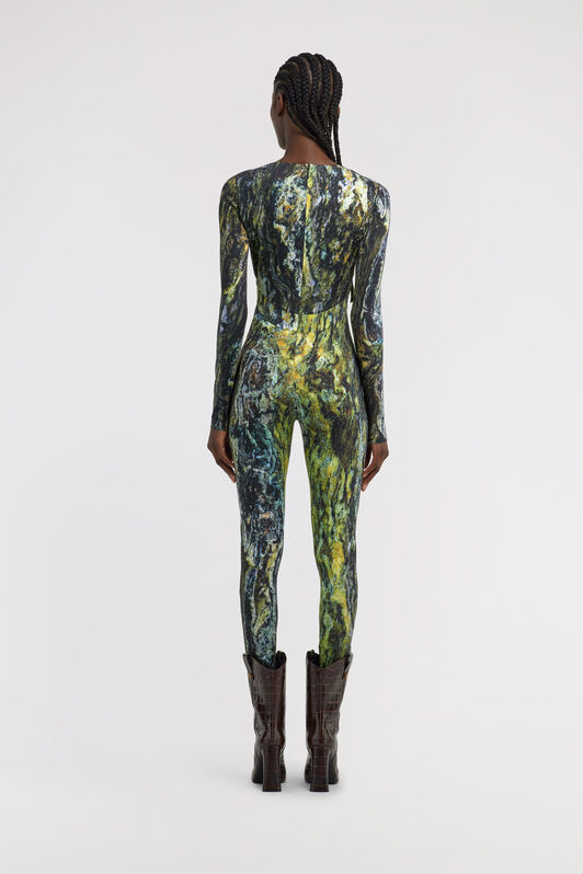 RC Marble Print Jumpsuit Vert foncé TWT134-LNN20