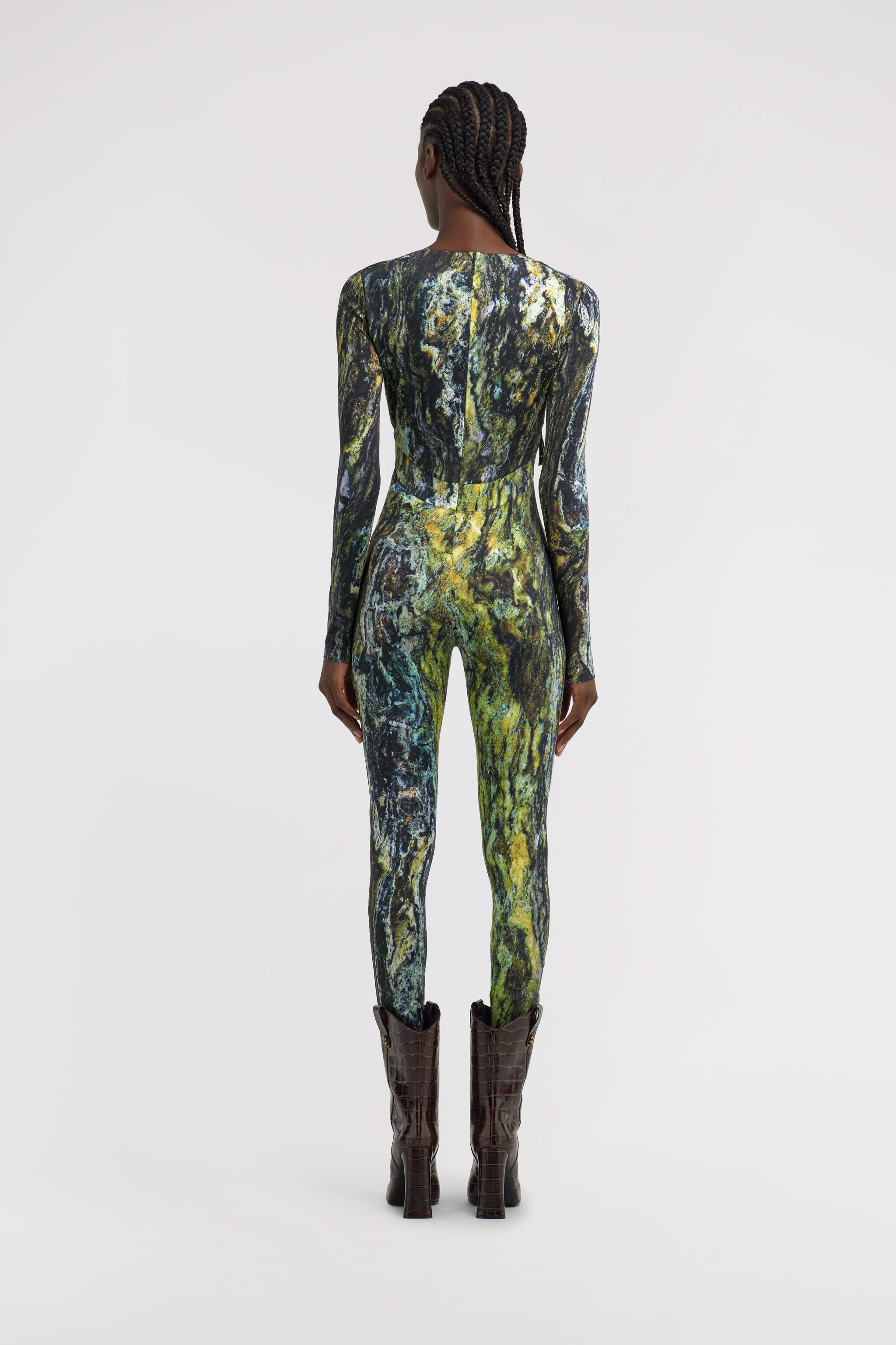 RC Marble Print Jumpsuit Vert foncé TWT134-LNN20