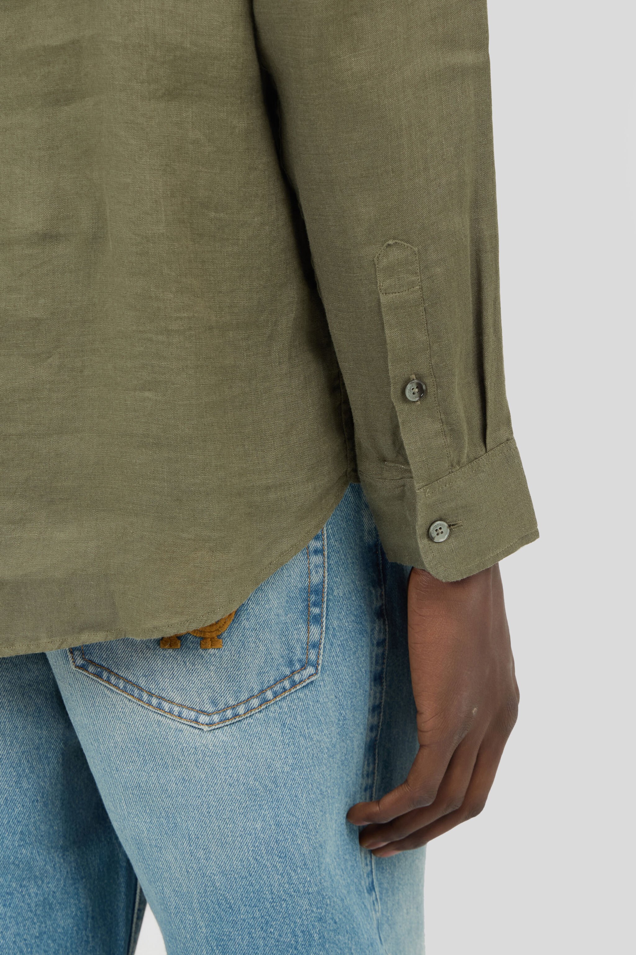 RC Chemise en Lin Vert Militaire BROWN SOT70M-LG032