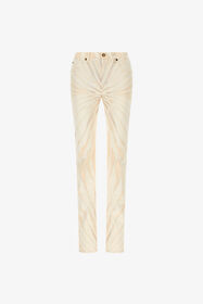 ${brand} Ray Of Gold Print Skinny Cotton Trousers ${colorDescription} ${masterID}