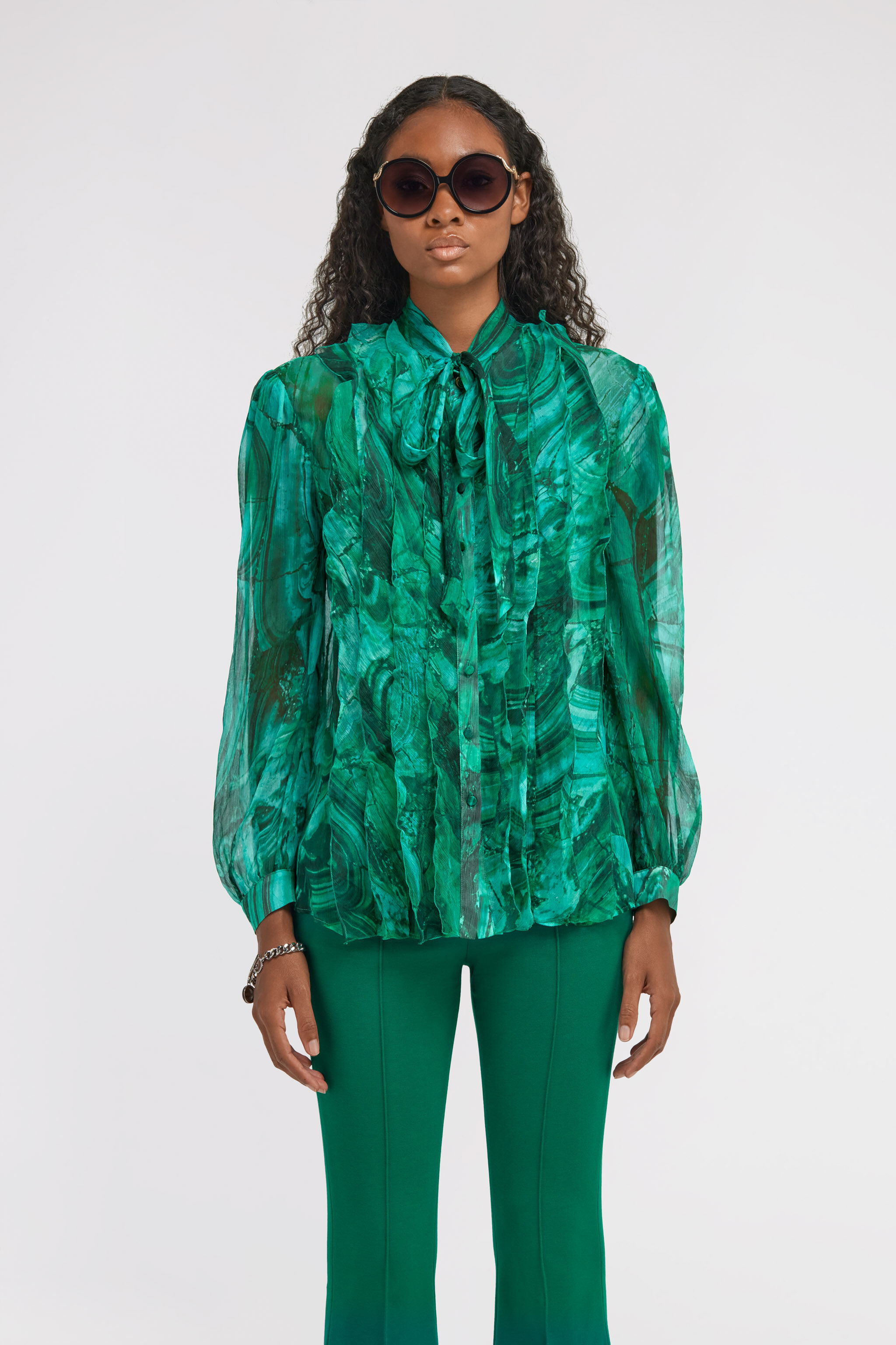 RC Malachite Print Blouse Green TKT711-CKN06