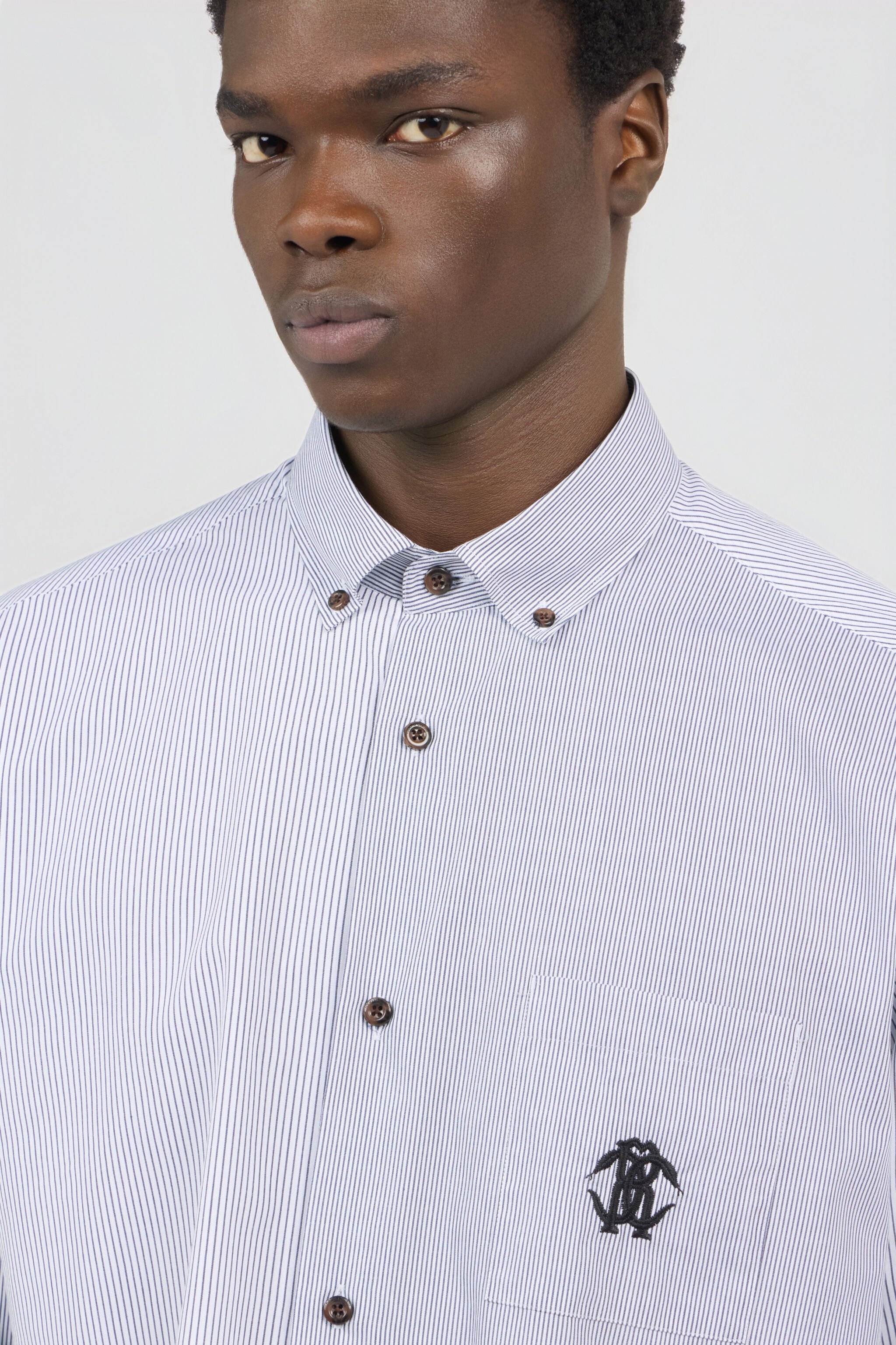 RC Camisa De Rayas Con Monogram RC WHITE/BLACK SOT70F-CH100