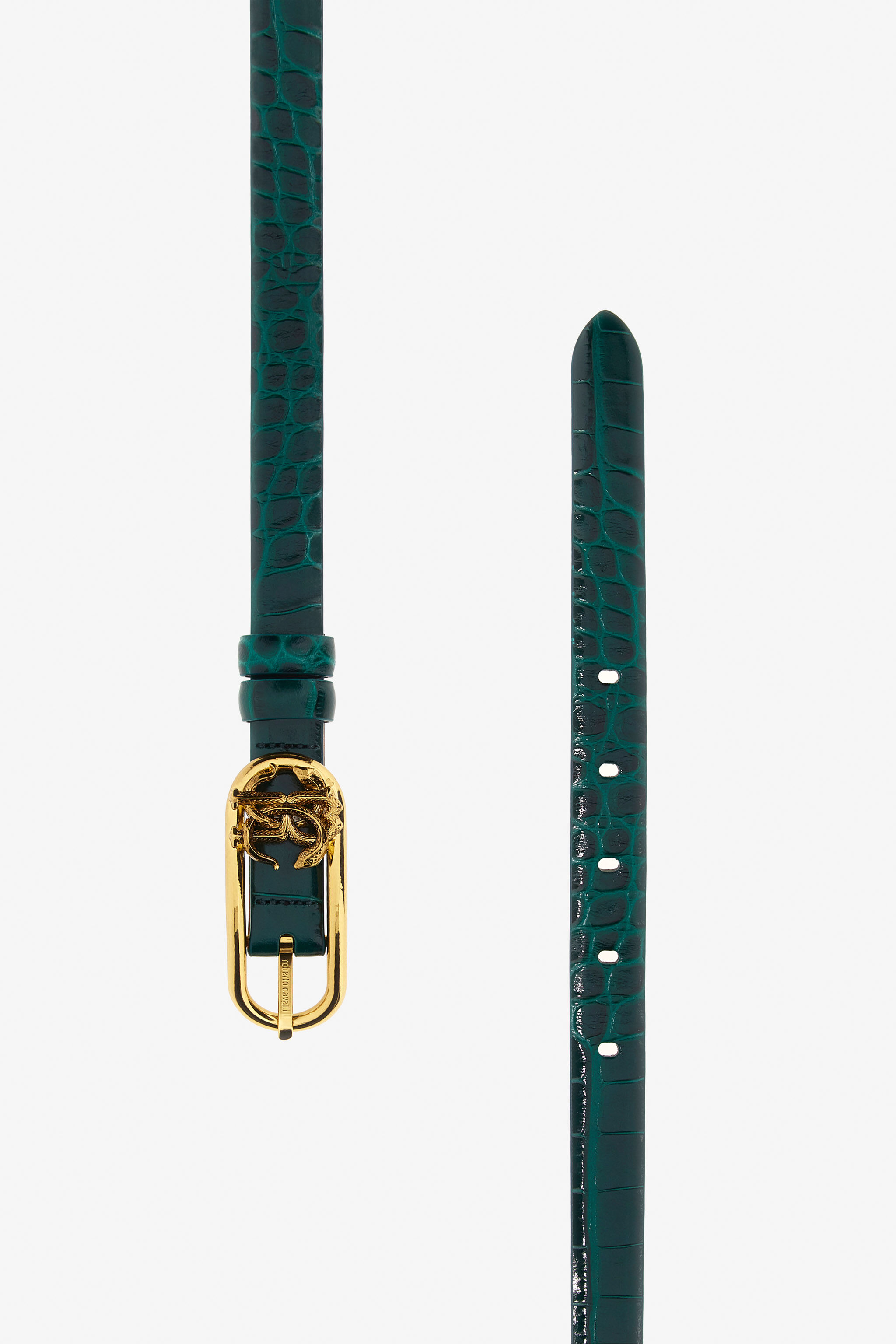 RC Leather belt with Monogram Mirror Snake Dunkelgrün SKC005-PZ975