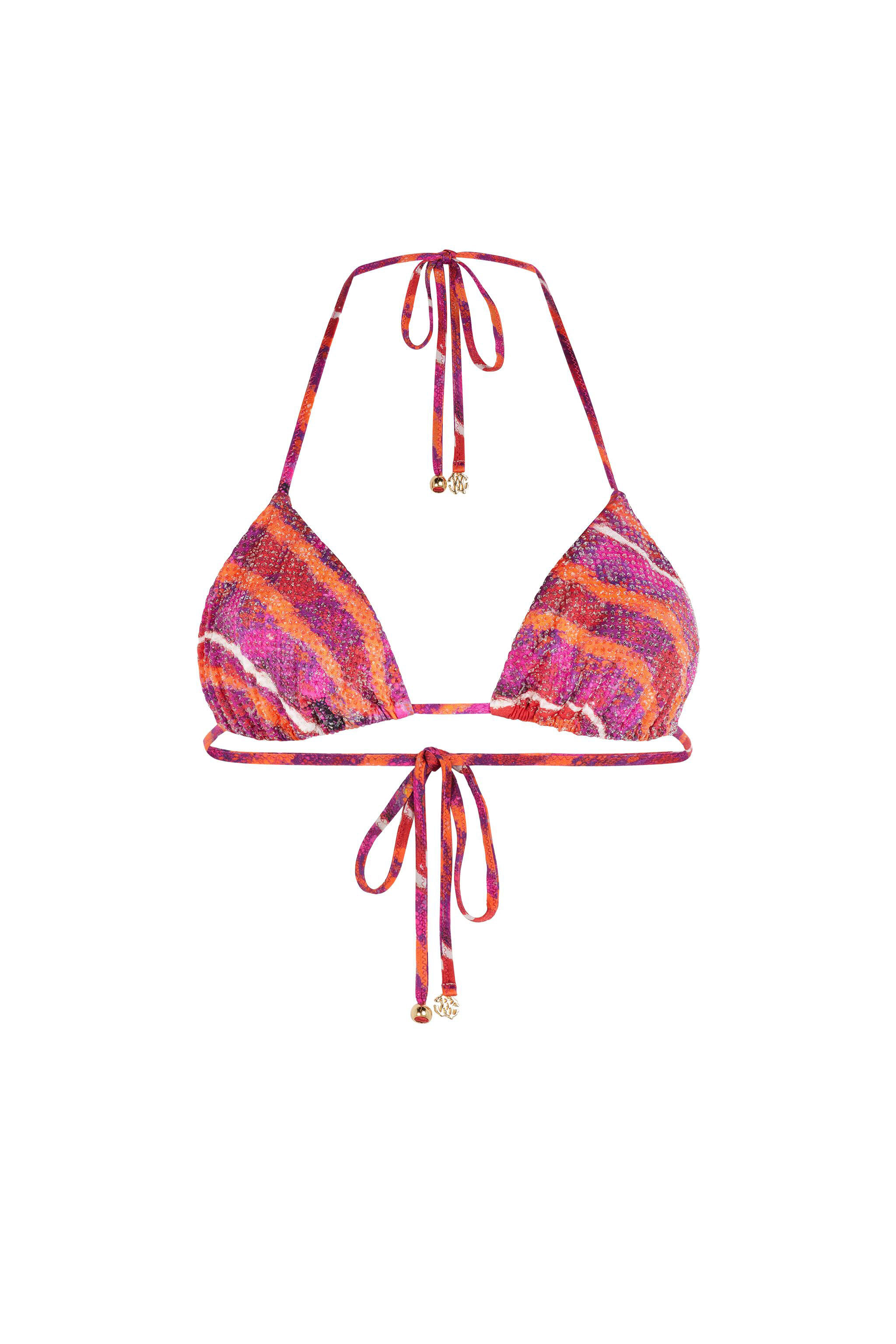 UG Metallic Python-Print Bikini Top FUXIA/ARANCIO KYW48C-HVT92