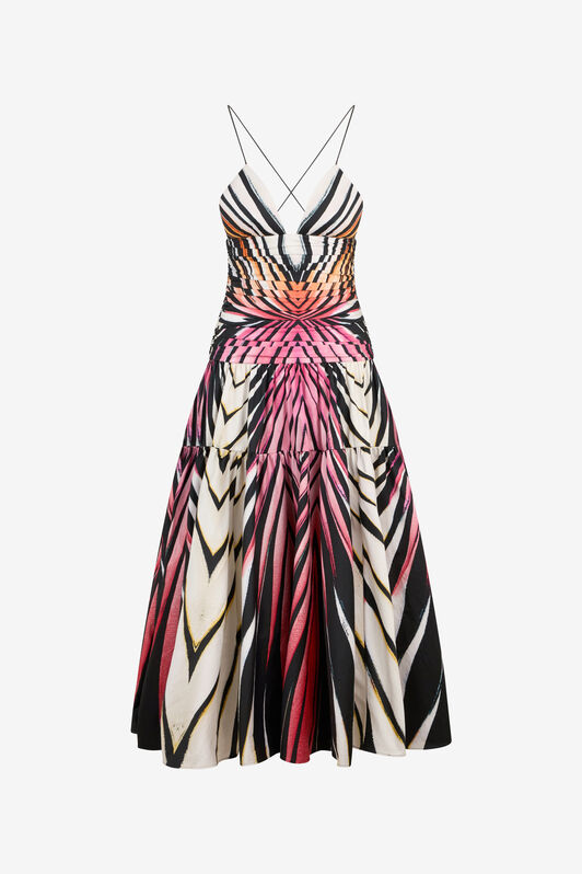 RC Ray Of Paradise Print Midi Dress CORAL XKT130-3AM33