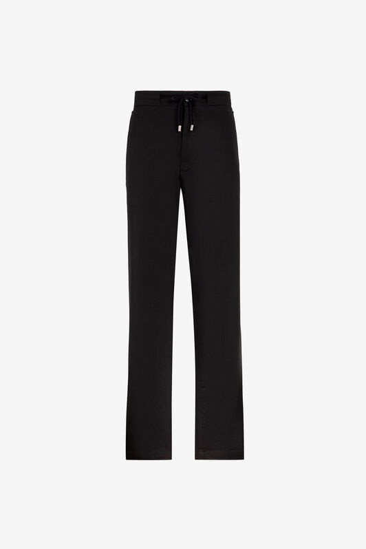 RC Logo-embroidered cotton trousers Black RRT262-FN061