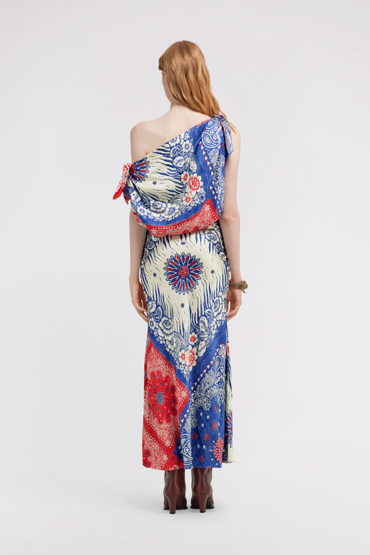 RC Bandana print Dress Blue TKT112-4QN05