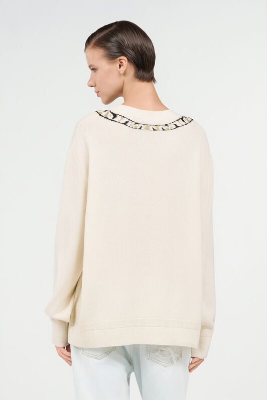 RC Wollpullover mit Tigermotiv IVORY WKM603-MQ014