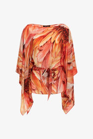 ${brand} Plumage print short kaftan ${colorDescription} ${masterID}