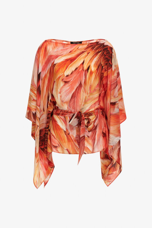 RC Plumage print short kaftan Orange SWT725-SQL71