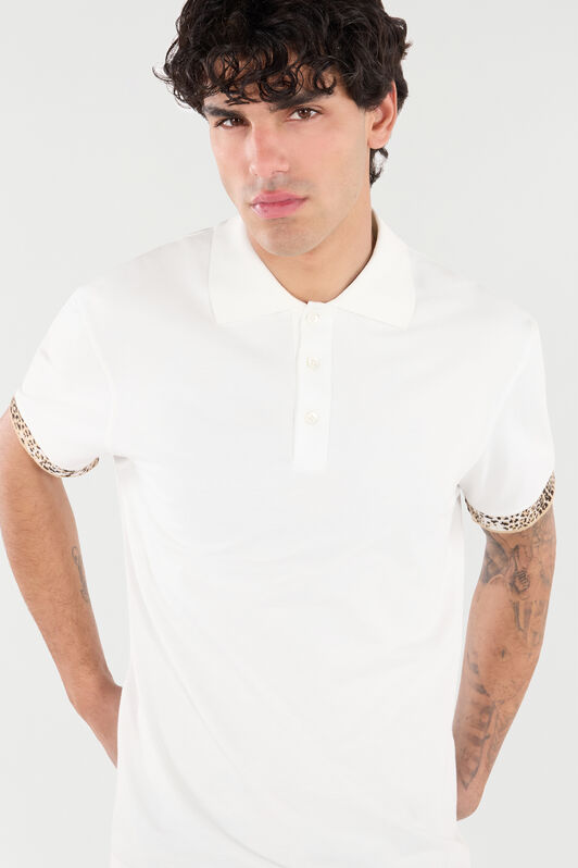 RC Polo Shirt with Jaguar Skin Details White VRT64A-KB002