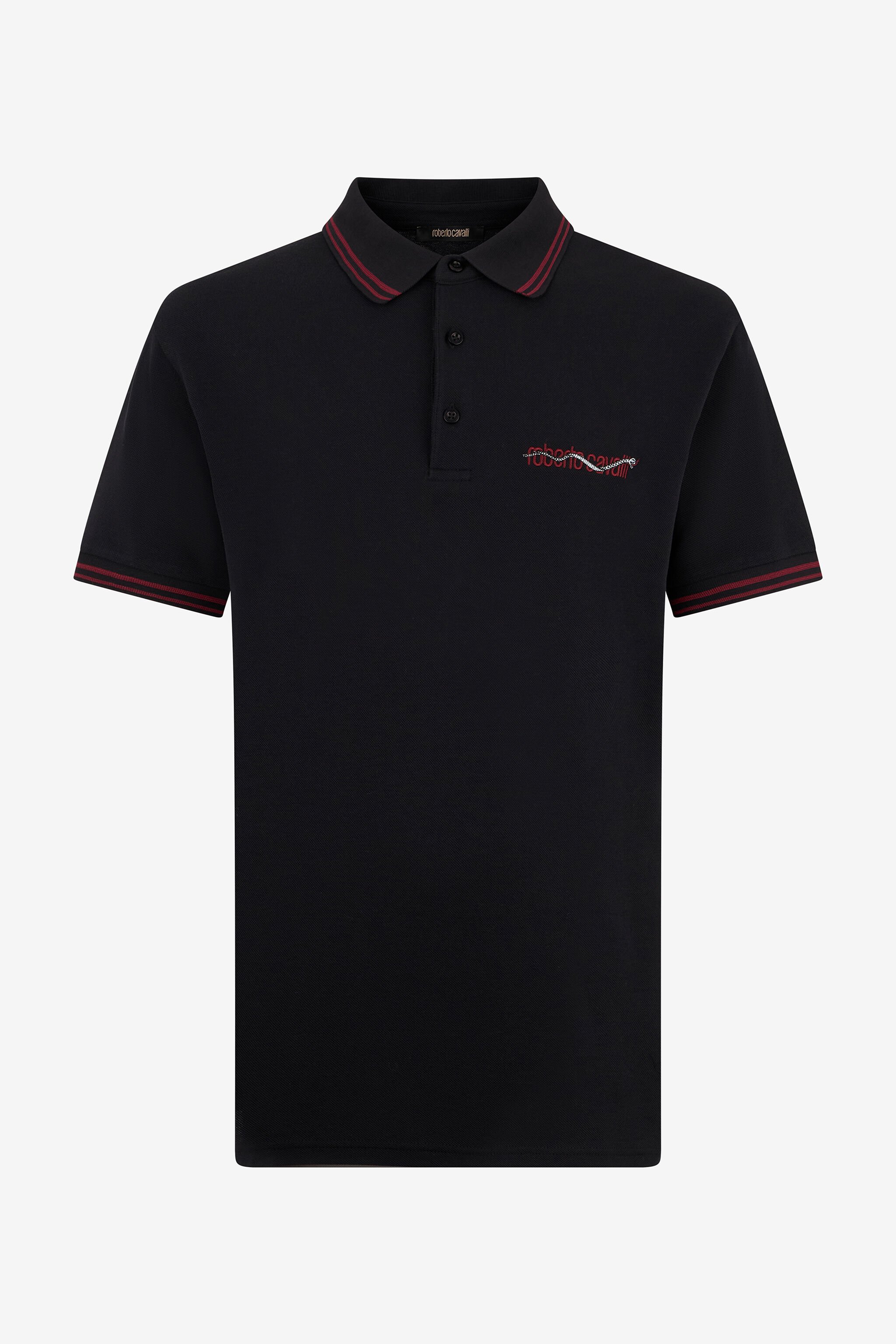 RC Black Polo With Striped Trim RC Black Polo With Striped Trim BLACK ROT60G-KB003