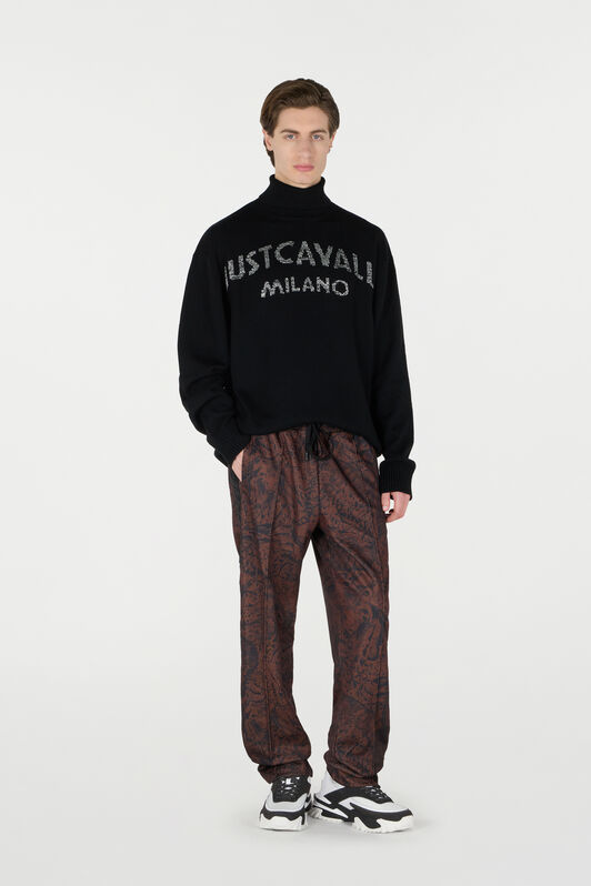 JC Sweater With Lettering Black TFM006-TF026