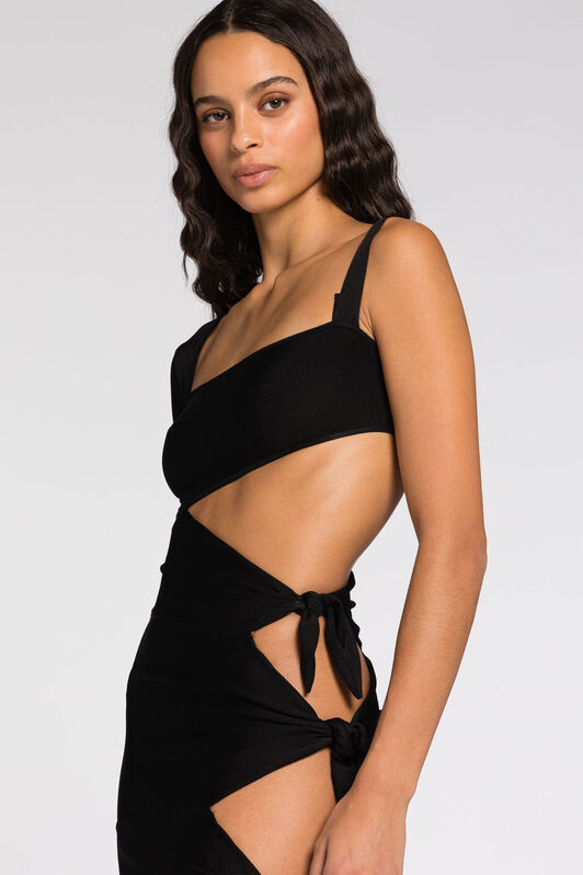 RC Cut out-detail mini dress Black QWM103-MG011
