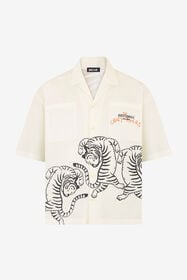 JC Ivory Shirt with Tigers and Logo OFF WHITE WFM007-WF155