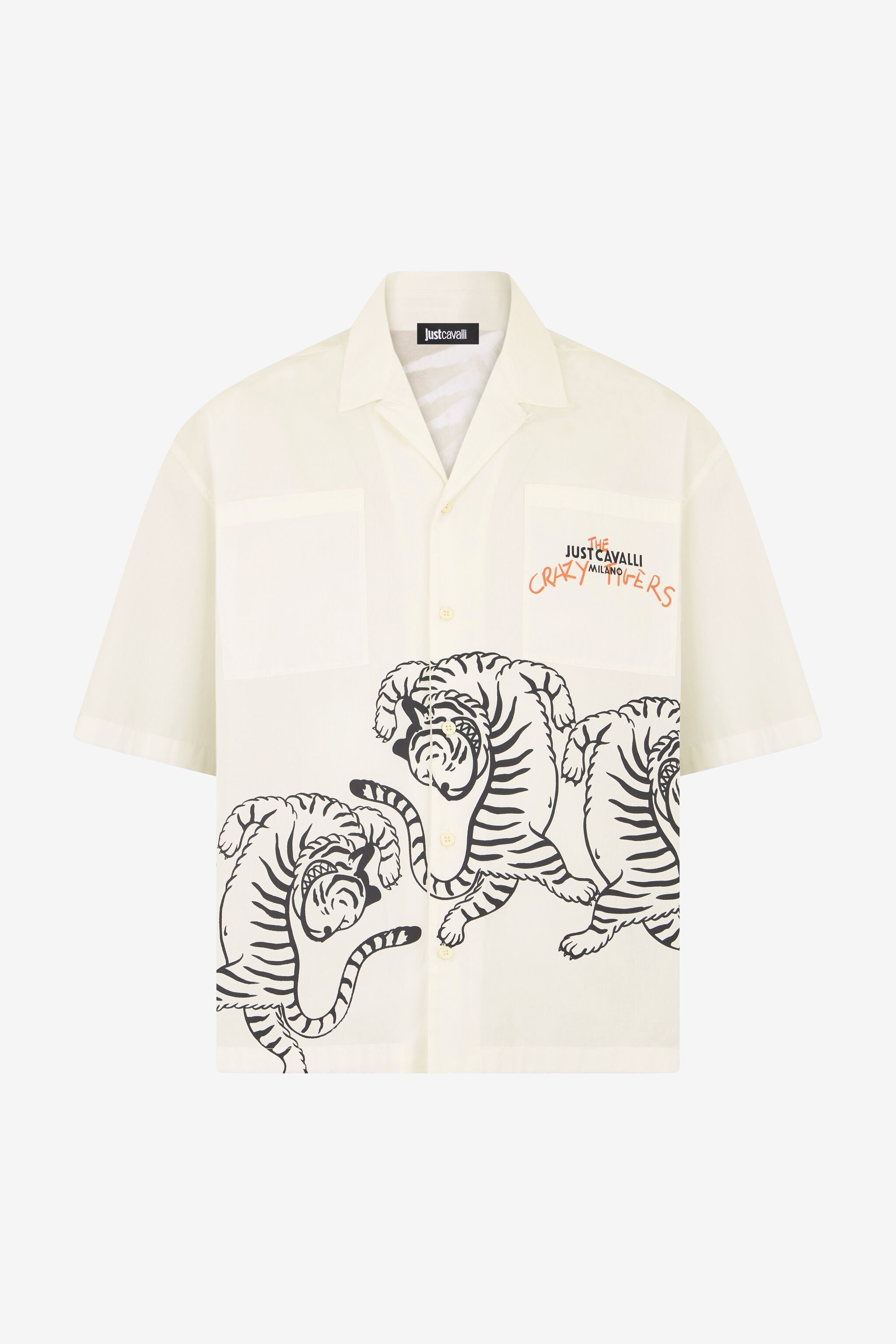 JC Ivory Shirt with Tigers and Logo OFF WHITE WFM007-WF155