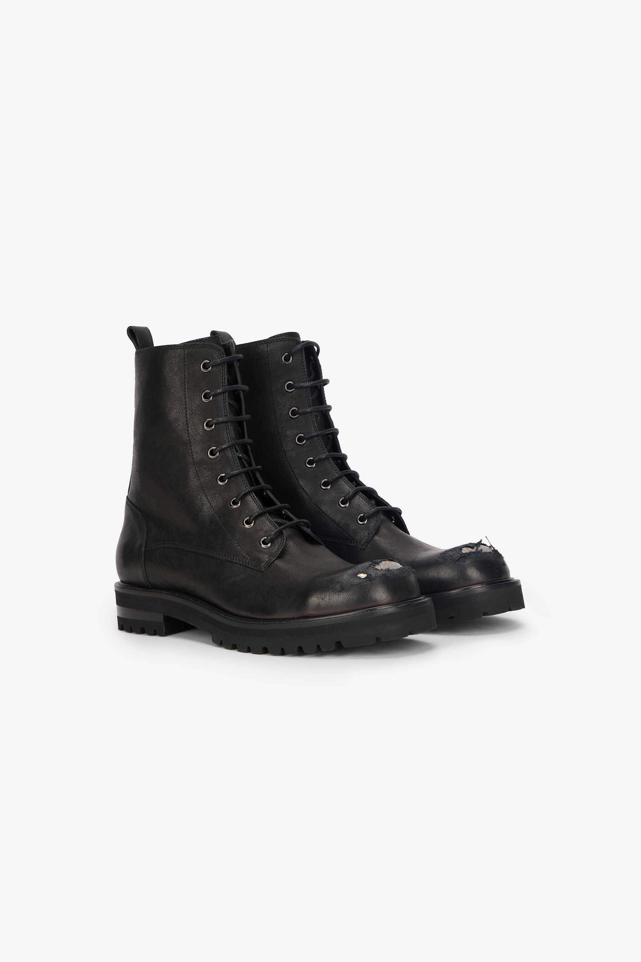 RC Combat Boots with Used Toe Black VKS015-PGB10
