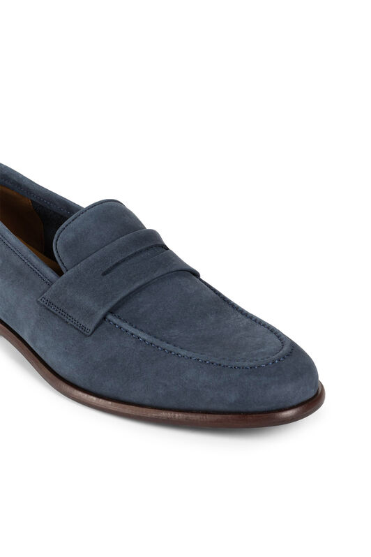 RC Suede leather loafers with logo RC Suede leather loafers with logo Dark blue KOS00K-PCO01