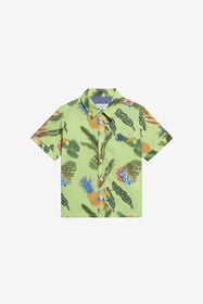 JU Baumwollhemd mit Tropicana-Print LIME GREEN WJT70T-7MR12