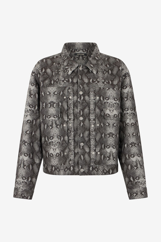 RC Denim-Jacke Mit Python-Print PYTHON DARK GREY SOJ40B-DL011