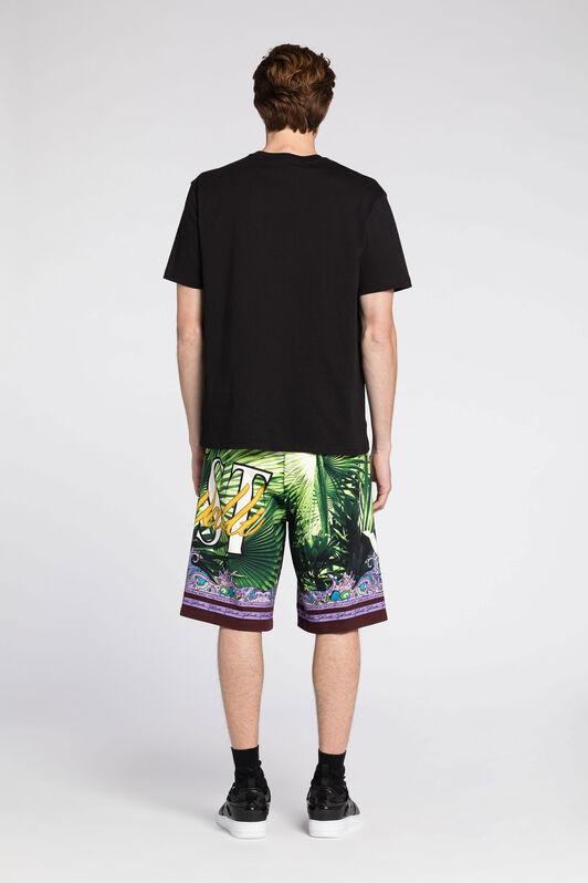 JC T-shirt en coton à imprimé palmiers et logo Just Cavalli NOIR Q61265-Q0168