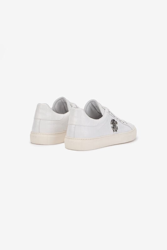 RC White Croc-Effect Sneaker with Monogram RC WHITE QOS00C-PZ577