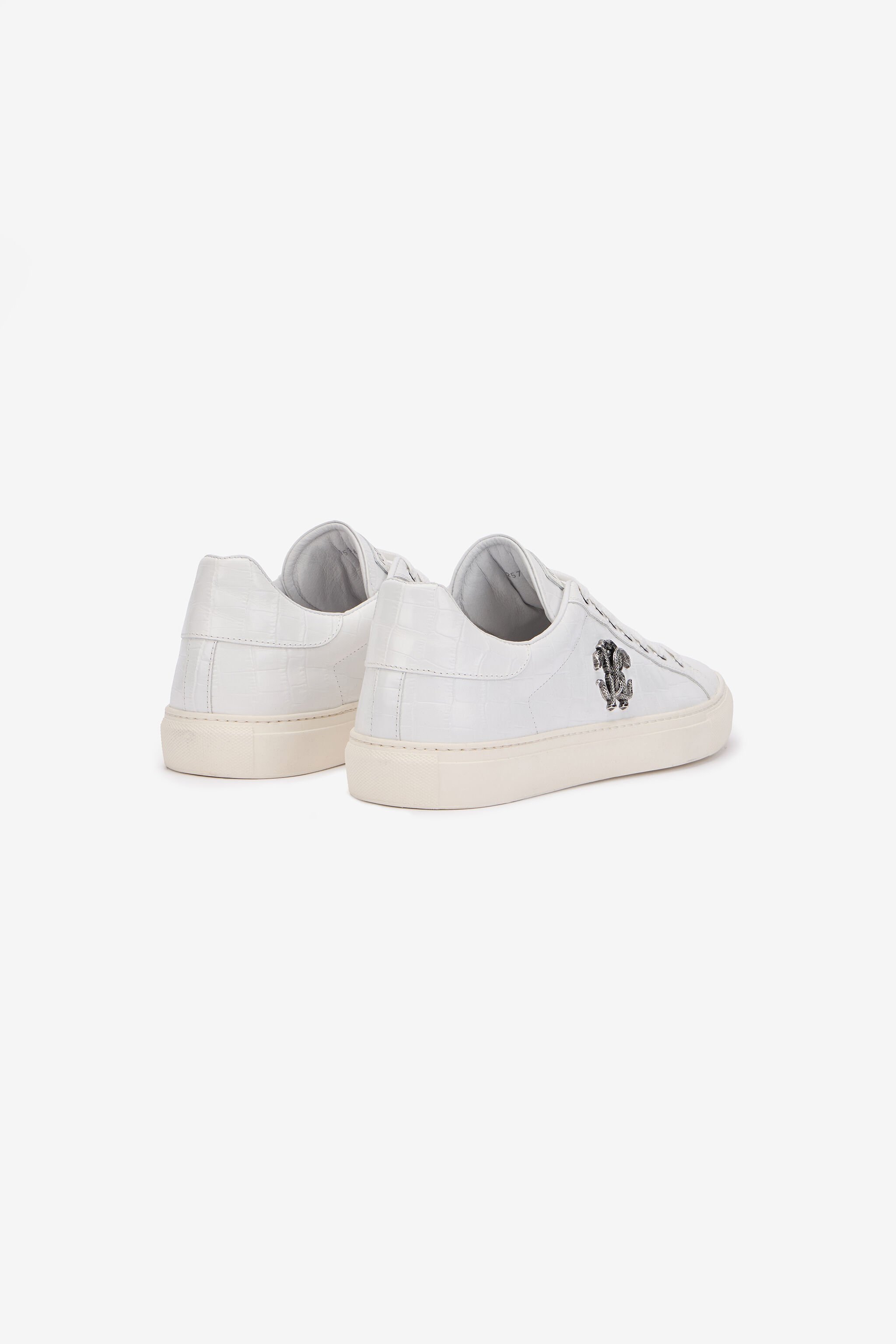 RC White Croc-Effect Sneaker with Monogram RC WHITE QOS00C-PZ577