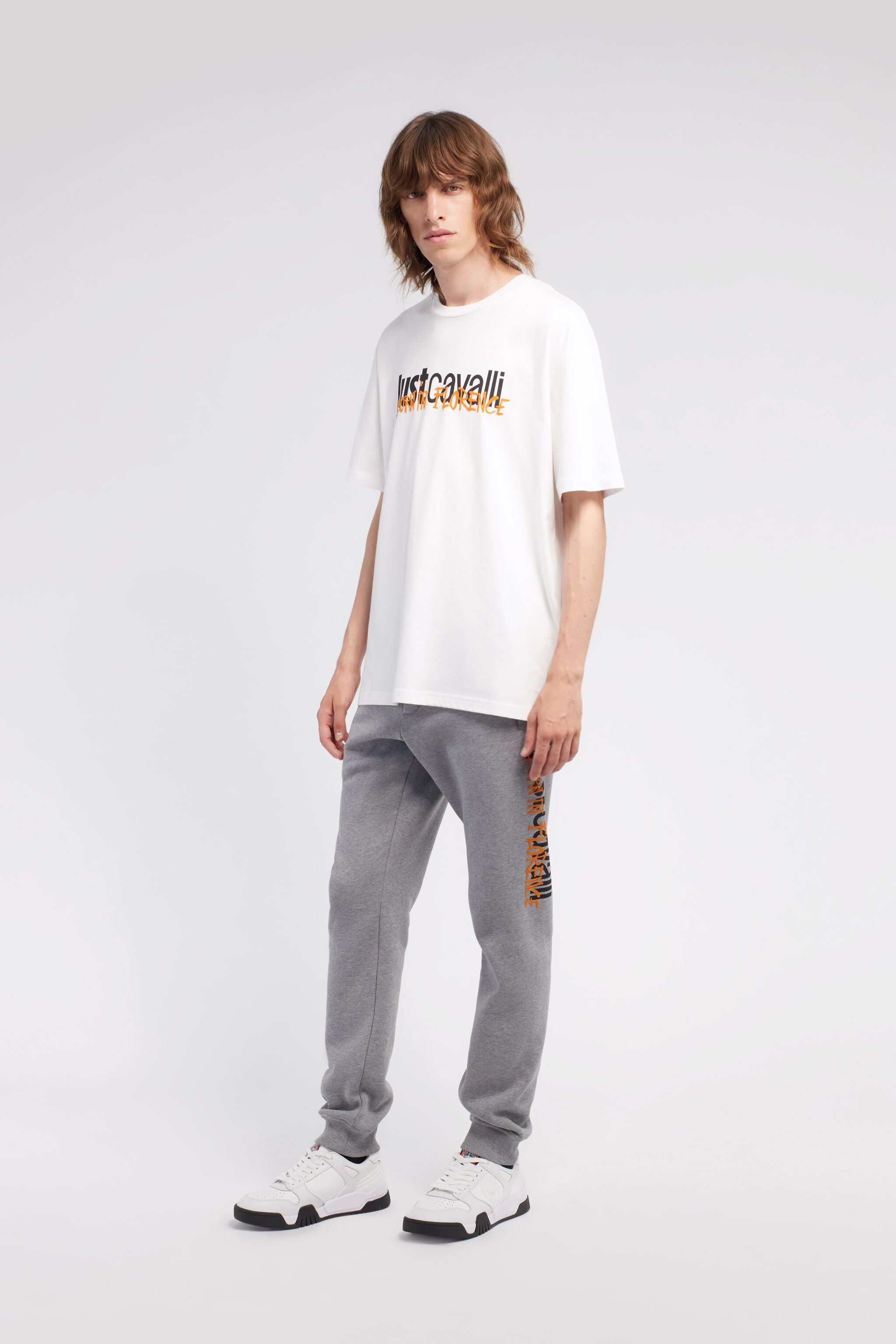 JC Just Cavalli Logo Joggers Gray RRT887-RR115