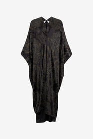 ${brand} Ornamental Black silk kaftan ${colorDescription} ${masterID}