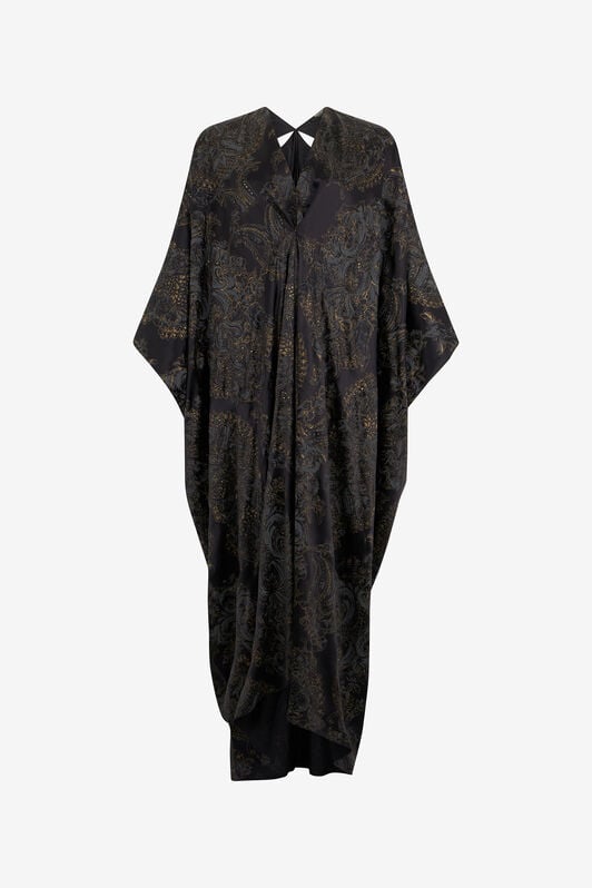 RC Ornamental Black silk kaftan BLACK WKT182-SZR36
