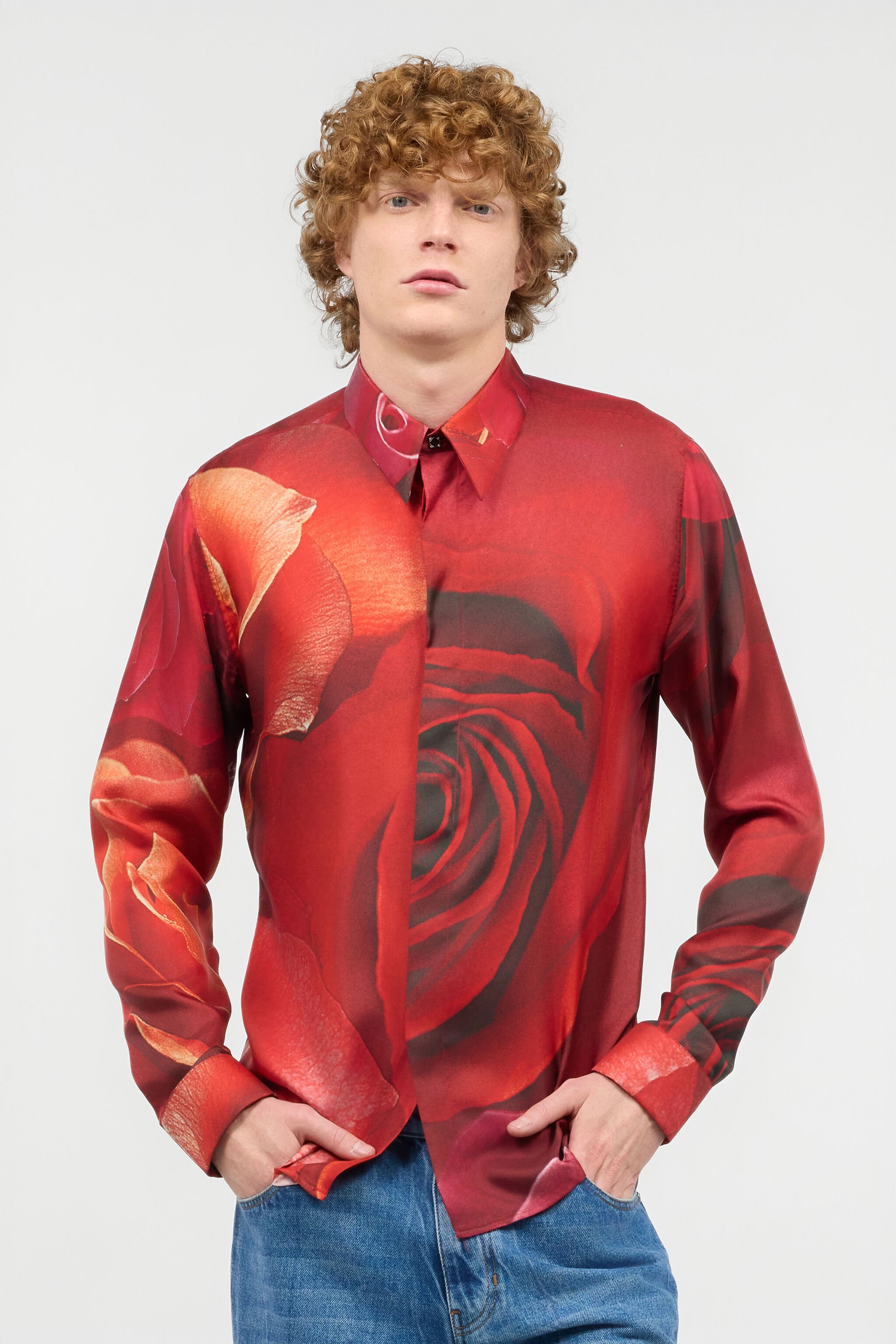 RC Camisa Con Estampado Garden Rose Rojo URT702-4QN48