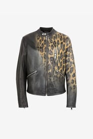 ${brand} Giacca in pelle con stampa Jaguar e Snake ${colorDescription} ${masterID}