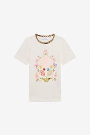 JU T-Shirt With Floral Print And Monogram RC MILKY WHITE TJT65V-JD001