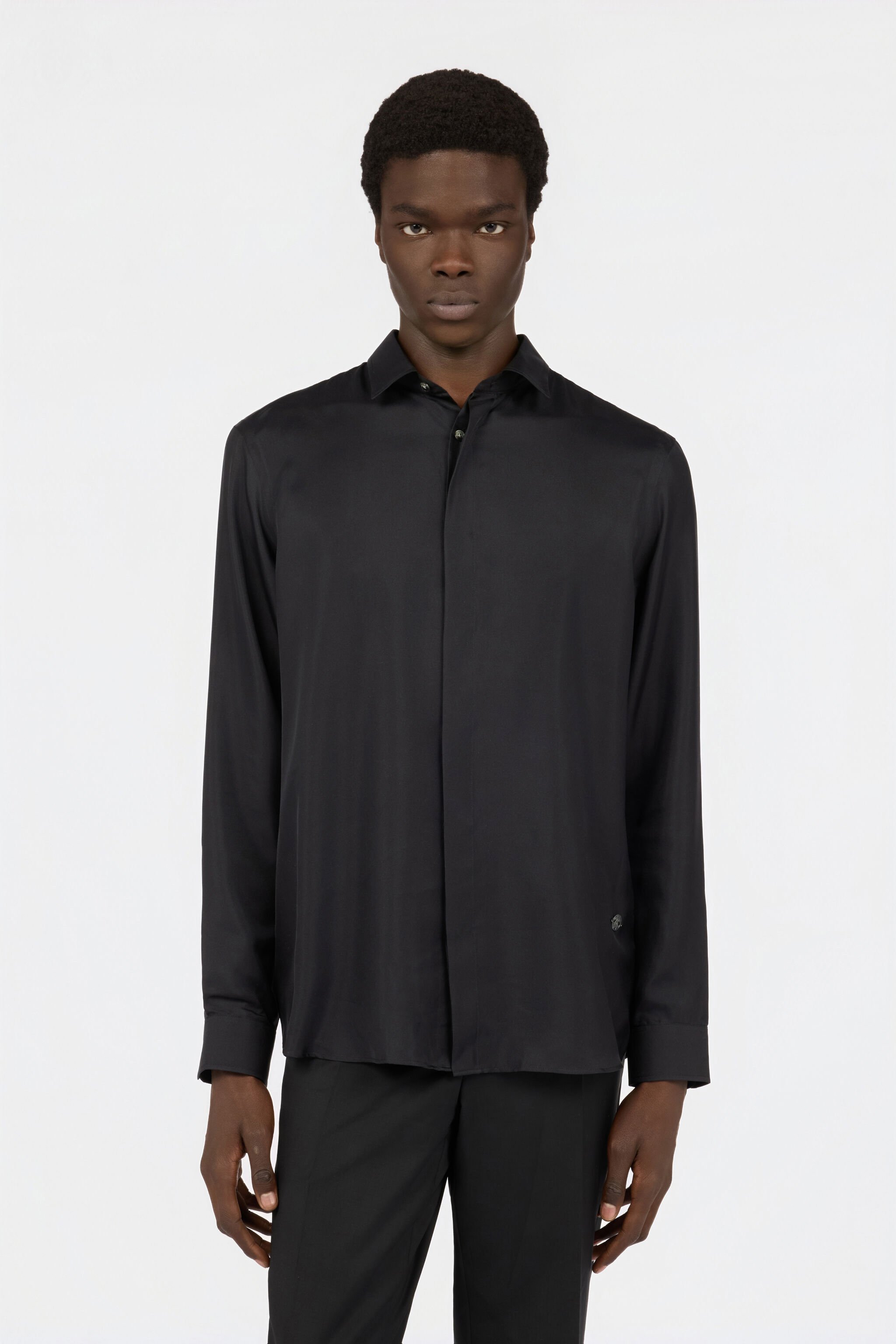 RC Black Silk Shirt  BLACK SOT70B-SE001