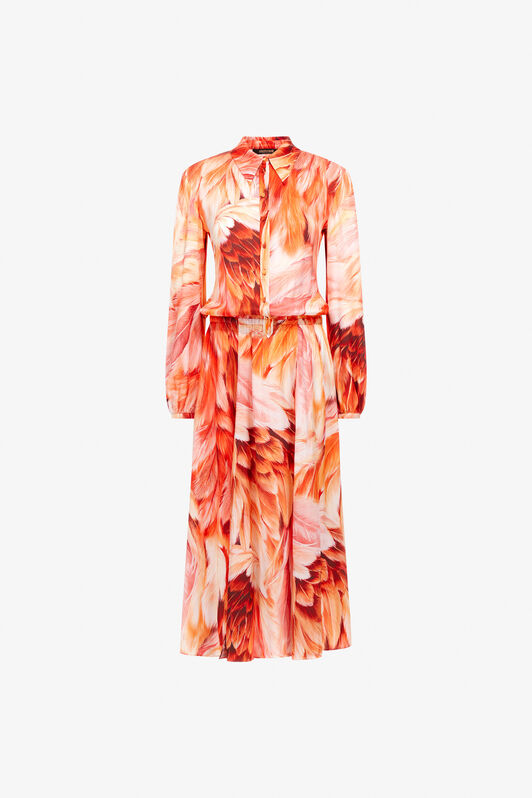RC Long dress Plumage print RC Long dress Plumage print Orange SWT117-6DL71