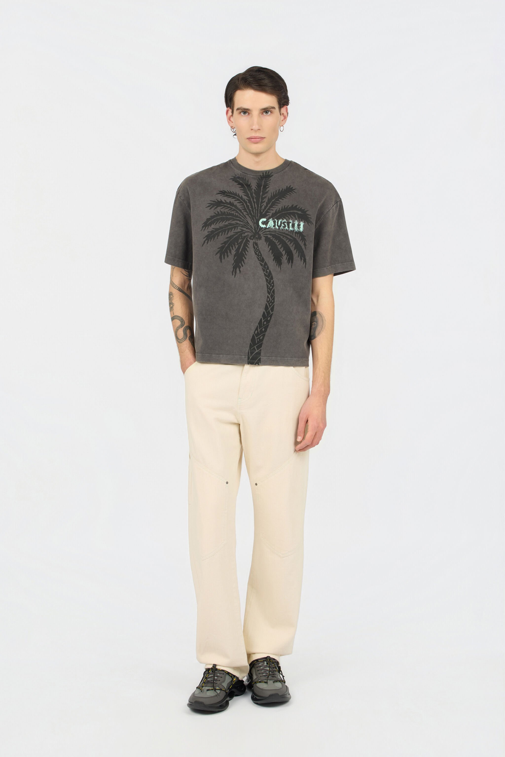 JC T-shirt Nera con Grafica Tiger Palm JC T-shirt Nera con Grafica Tiger Palm BLACK WFT057-WF087