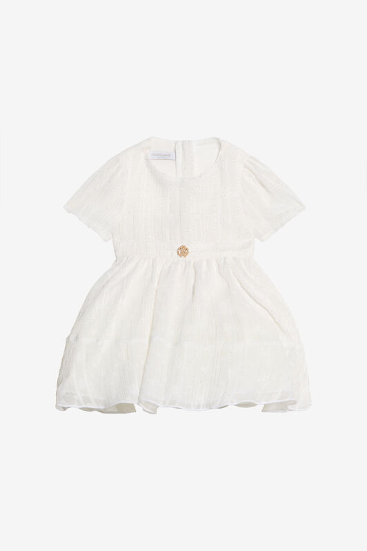 JU Jacquard Kleid In Milchweiß MILKY WHITE WJT112-DJ001