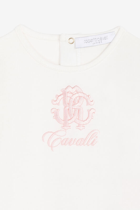 JU RC Monogram-Embroidered Babygrow Set Pink RJT838-JD001