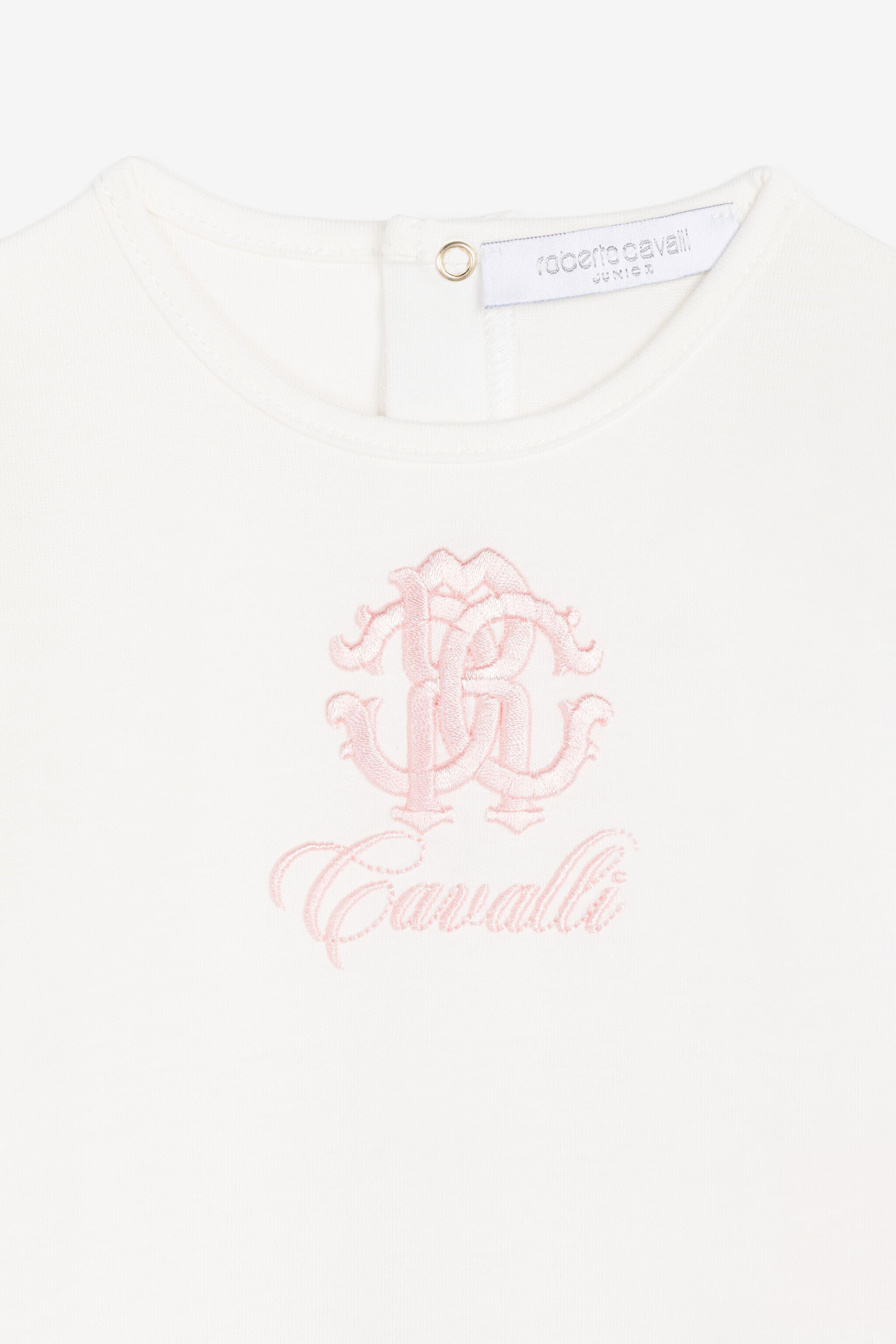JU RC Monogram-Embroidered Babygrow Set Pink RJT838-JD001