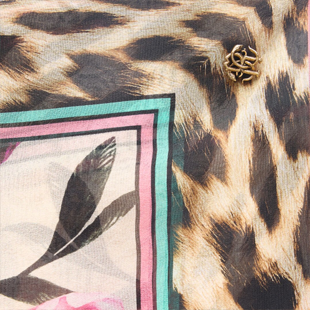 RC Fular Con Estampado De Flores Y Jaguar Skin MULTICOLOR POI00D-5IP90
